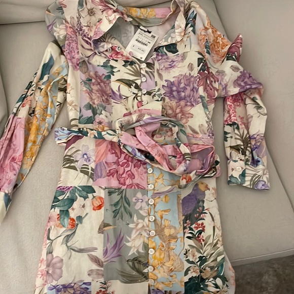 Zara Dresses Zara Floral Print Linen Blend Dress Poshmark